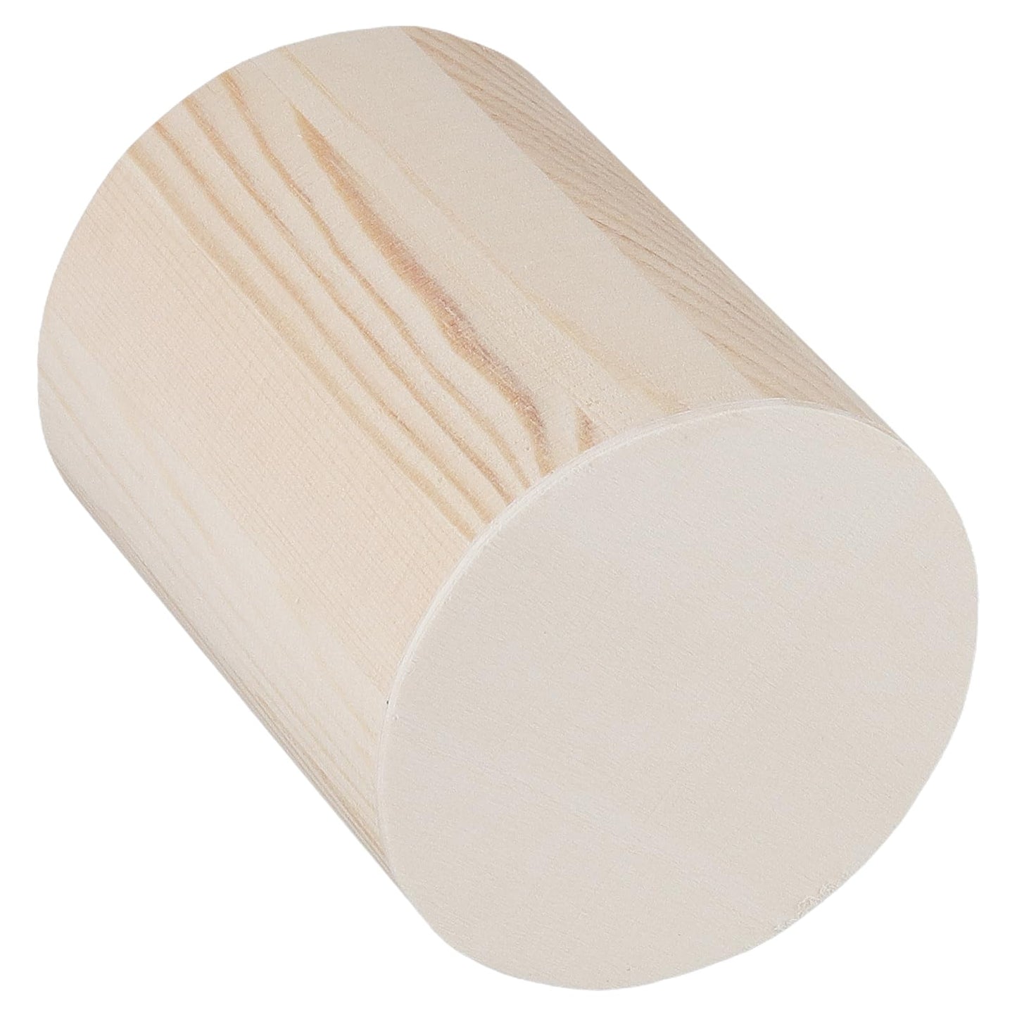 GINLANK 12 Pack 4 Inch Round Wooden Pencil Holders, Unfinished Wood Desk Organizer for DIY Crafts (3x3x4 Inches)