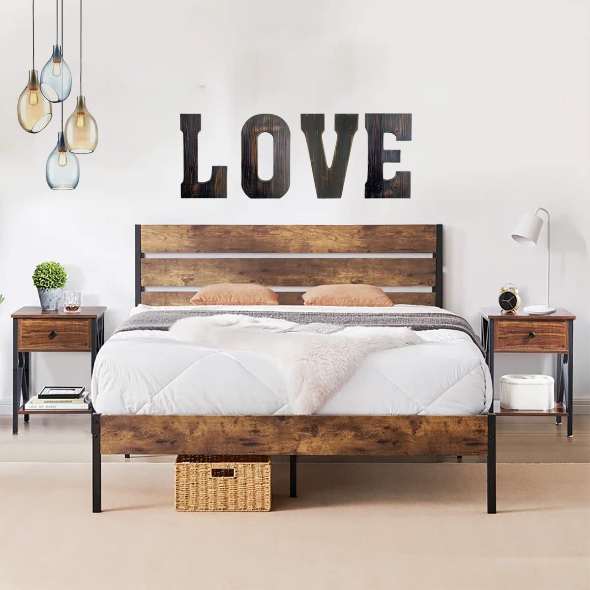 ABELOTS Big Letter Wall Art for Living Room, Bathroom, Bedroom, and Home Decor, Rustic Farmhouse Lettering for Family Last Names, Large Decorative Wood, 14” x 10” (Big W)