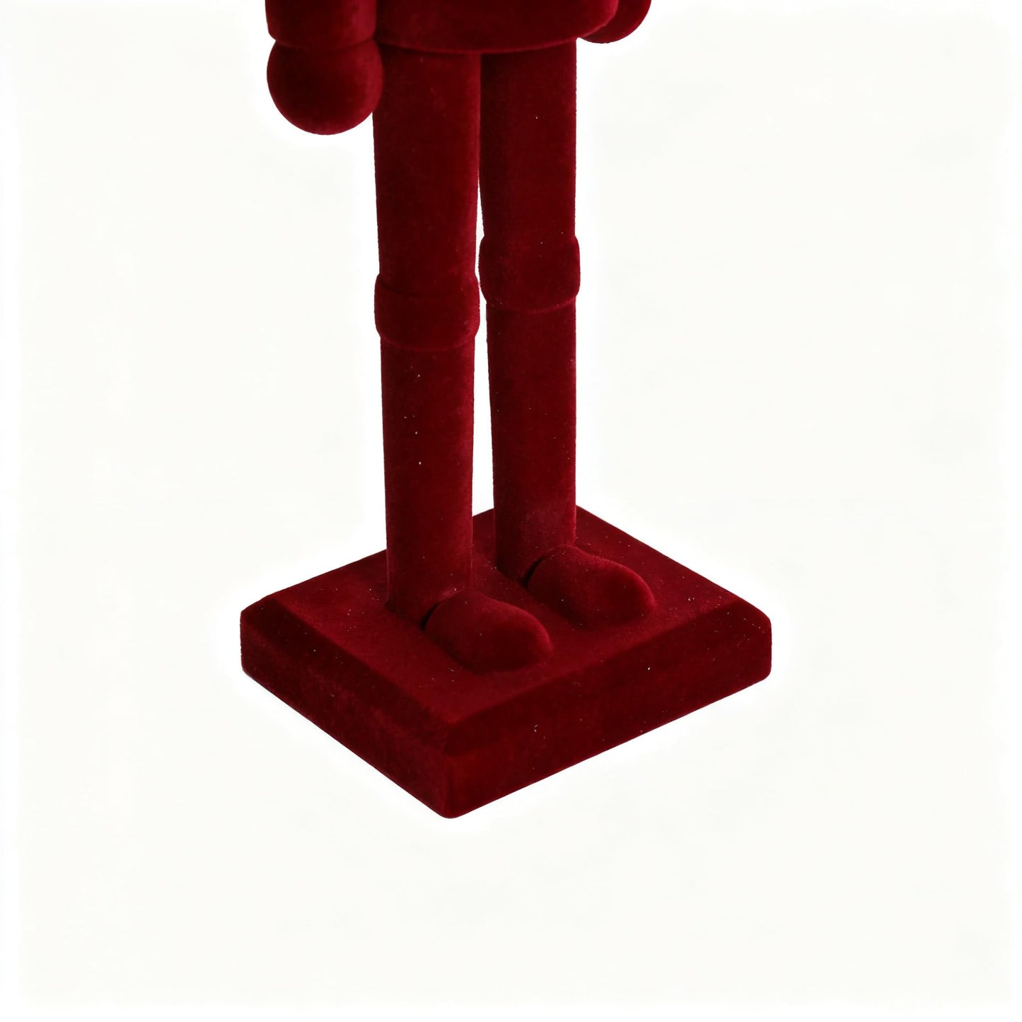 PIONEER-EFFORT Luxury Red Velvet Nutcracker Soldier Figurine - 12 Inch Tall Wooden Christmas Decoration - Festive Holiday Mantel & Tabletop Decor - Elegant Collectible Ornament (FLK-Red, 30CM)