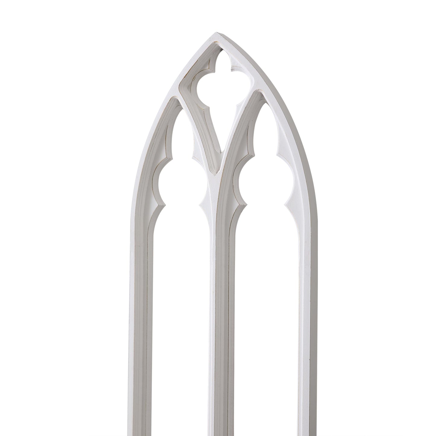 Sintosin Rustic Arched Window Frame Wall Decor 40 X 16 Inch, Hanging Distressed White Wooden Cathedral Farmhouse Faux Window Wall Art for Home Decor Living Room Bedroom Kitchen Hallway