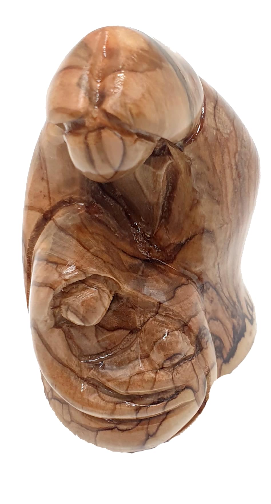 Zuluf Olive Wood Holy Family Nativity 4.9" - Hand Carved Mary Joseph Baby Jesus Figurines Christmas Scene Holy Land HOF050