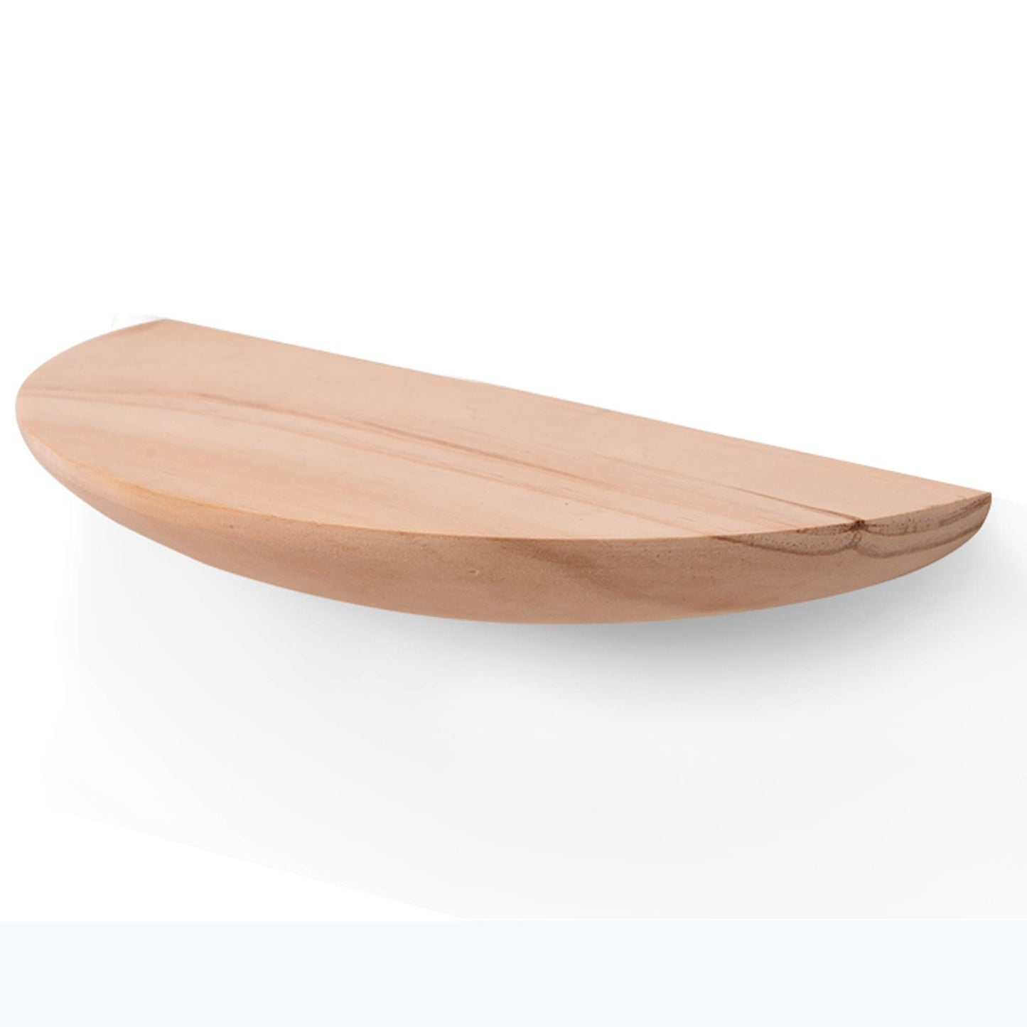 GWMWON Semi Circle Ledge Wood Shelves, Wooden Floating Shelves Wall Mounted, Solid Wood Wall Storage Shelves, for Bathroom, Bedroom, Living Room, Kitchen, Office,Wood Color,25cm