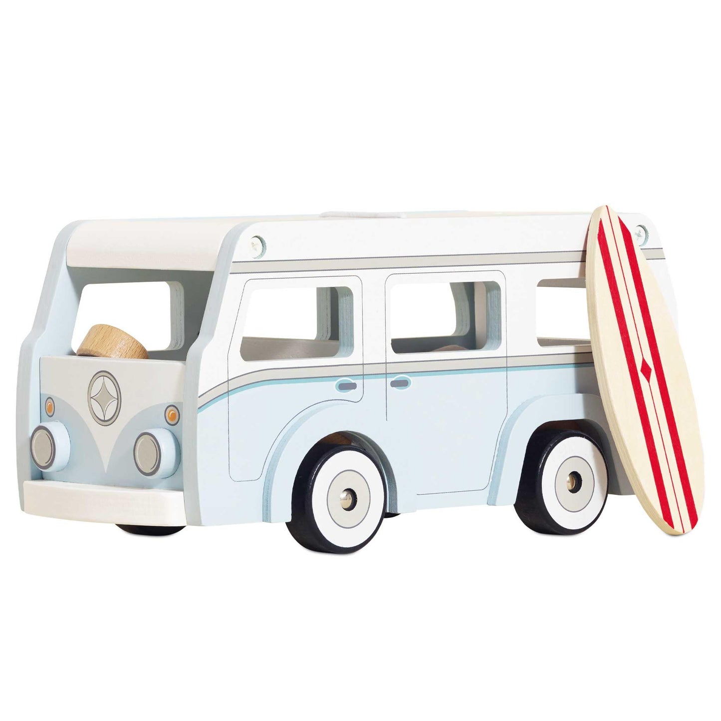 Le Toy Van - Wooden Holiday Campervan with Detachable Surfboard | Suitable for 3 Year Old +