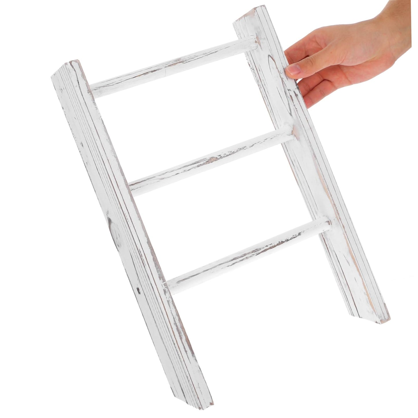 HOLIDYOYO Mini Towel Rack Ladder Rustic Farmhouse Decor for Kitchen Counter and Country Bathroom Space Saving Towel Holder with Elegant Finish Compact Miniature Ladder Design for Easy