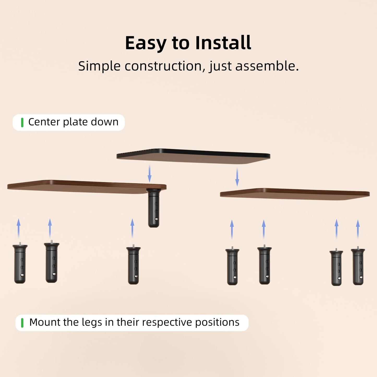 AFOOYO Dual Monitor Stand For Desk,Adjustable Height Long Wood Computer Riser For Computer,Laptop,Printer,TV,Walnut