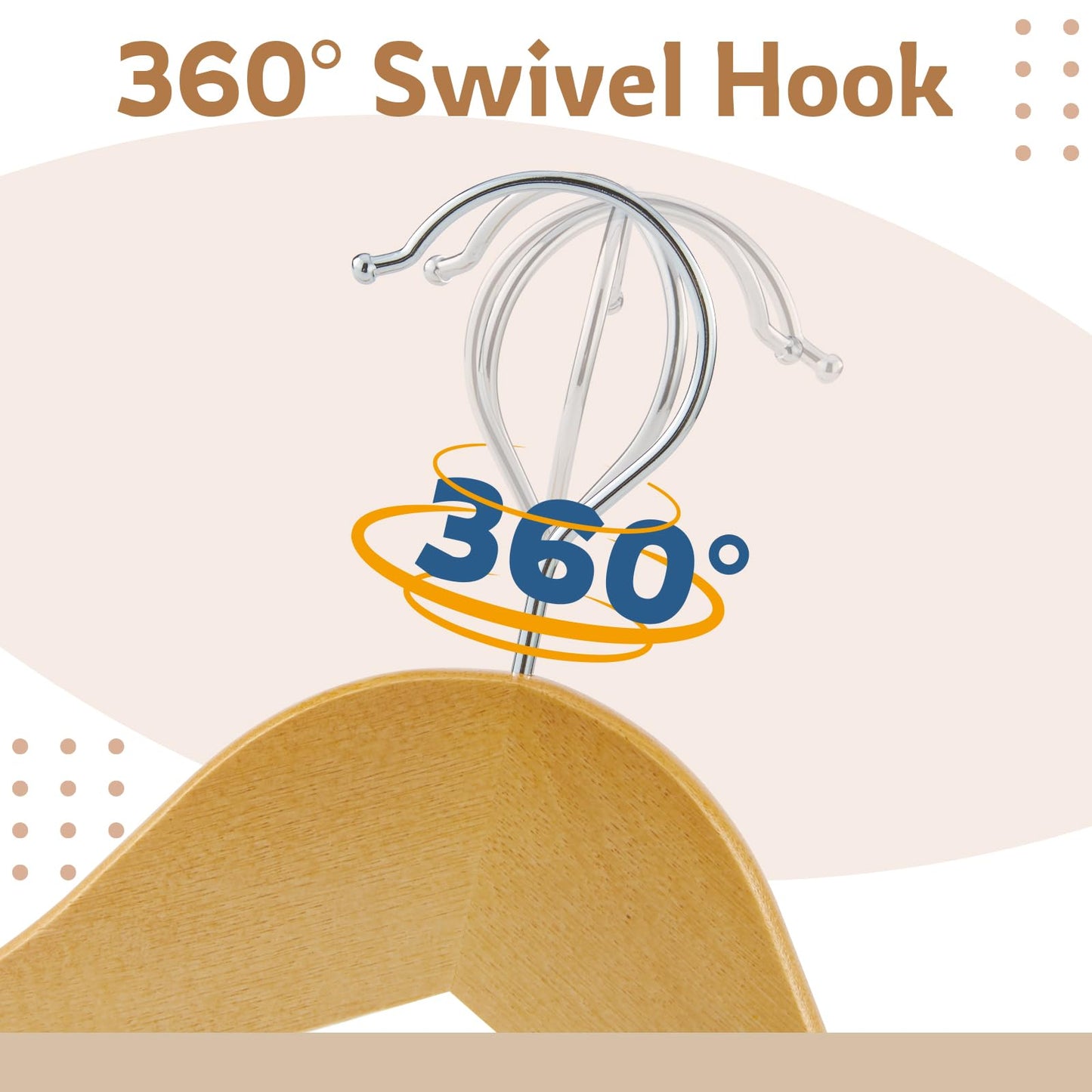 ELONG HOME Wooden Hangers, 30 Pack Slim Wood Coat Hangers with Extra Smooth Finish, Precisely Cut Notches and Chrome Swivel Hook, Wooden Clothes Hangers for Shirt Suit Jacket Dress, Natural
