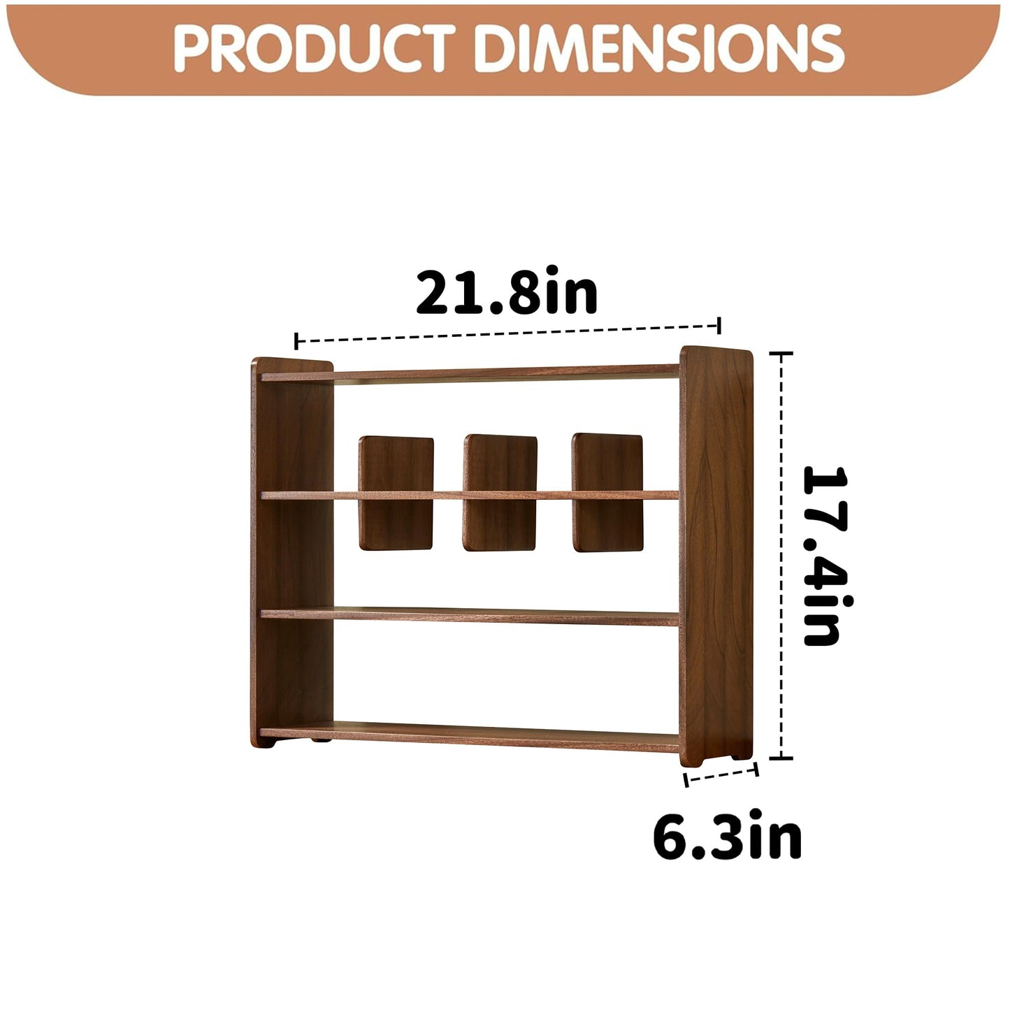 KAOTGOT Coffee Cup Holder for Countertop Walnut Wood Coffee Mugs Holder for Kitchen Mug Display Rack (4-Tier Walnut wood A)