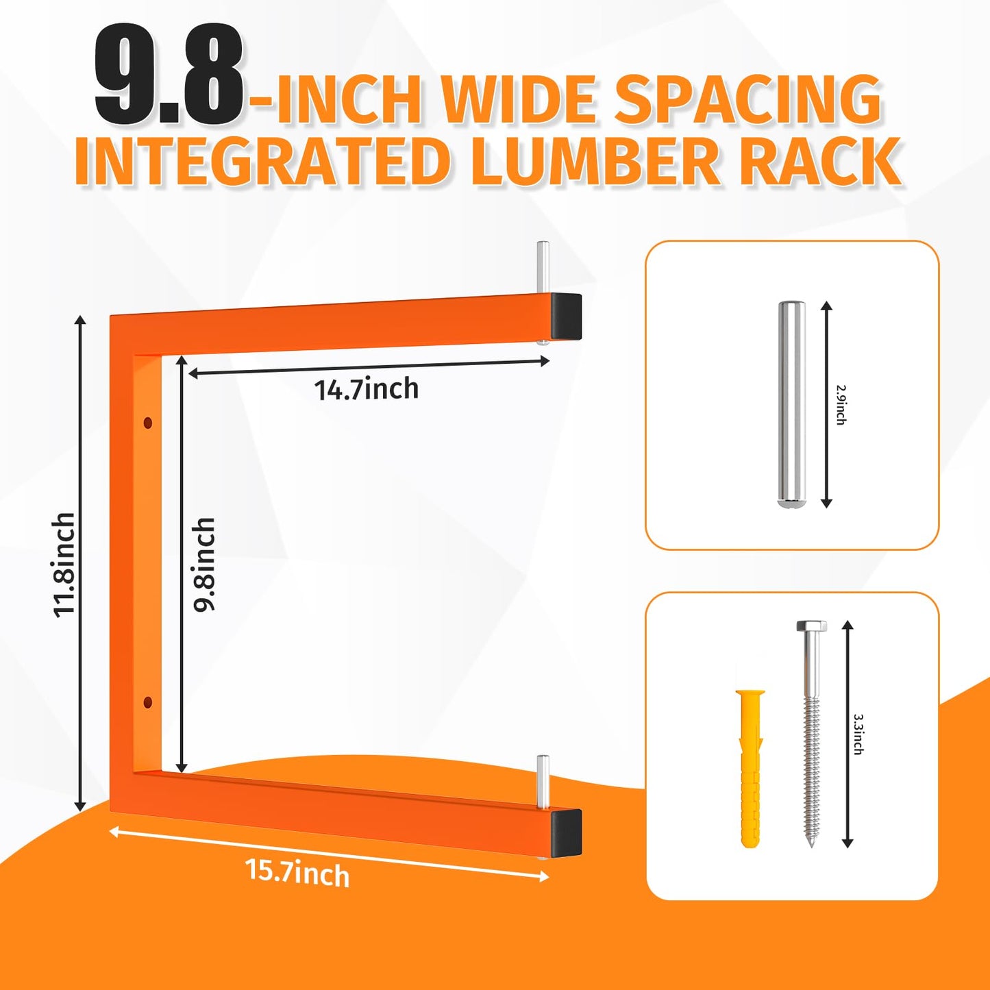 Asxevn 6 Pack Lumber Storage Rack | Wall-Mounted Wood Storage | 6-Tier Heavy-Duty Lumber Rack | 1320 lb Capacity Garage Metal Wood Organizer | Indoor/Outdoor Use (6 Pack-6 Level)