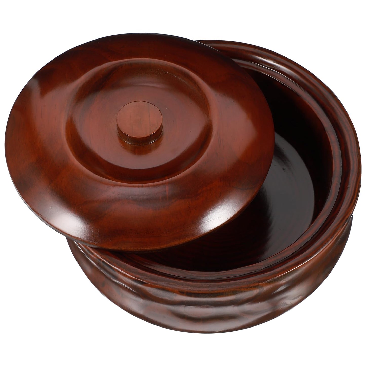 KICHOUSE Wooden Snack Box with Lid 8.26X8.26X3.54In Lightweight Fruit Bowl Food Storage Holder for Home and Store Easy to Clean Dessert and Snack Serving Bowl