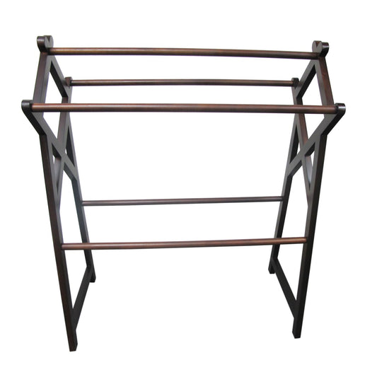 Antique Towel Rack - Solid Mahogany Blanket Ladder - Rustic Home Decor - 28.25 x 14.75 x 34.75 Inches