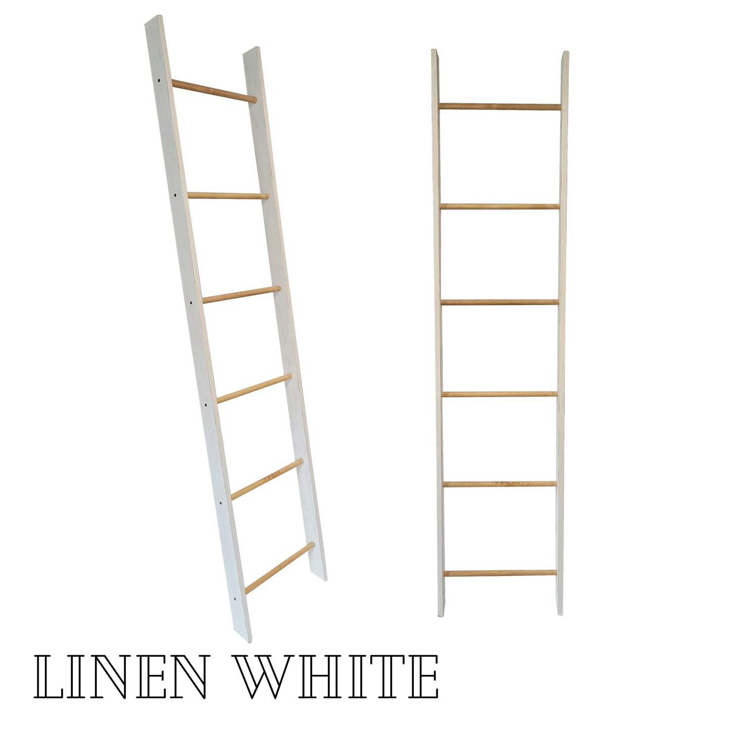 Decorative Blanket Ladder- 4FT 5FT 6FT 7FT and 8FT Quilt Ladder Rack Painted White, Blue or Red