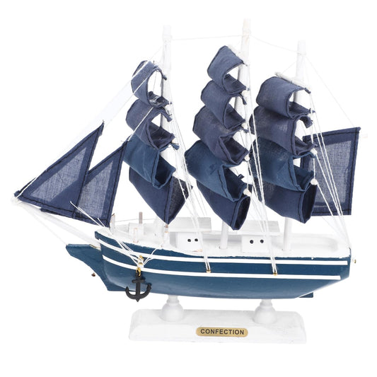 1Pc Coastal Table Decoration Miniature Sailing Boat Model Wooden Ship Models Handmade Vintage Nautical Sail Ship for Tabletop Home Decor- Large Boat Statue A Sailing Ship Sculpture