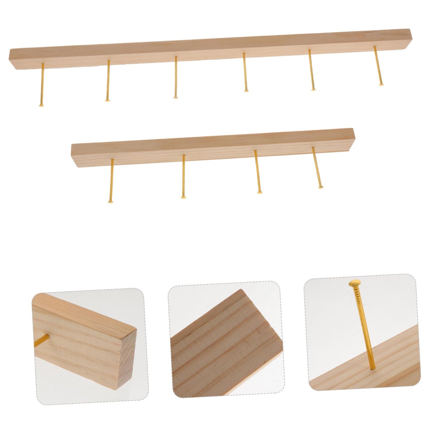 Holibanna Wall Jewelry Organizer Wooden Necklace Holder Wall Mount with Hooks for Earrings Rings Bracelet Jewelry Display Holder for Home Dresser Store 18.89 X 1.29 X 2.36 in