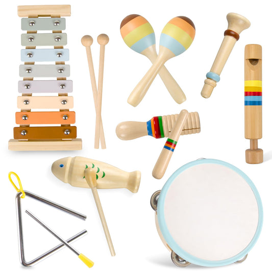 Baby Montessori Musical Toys, Boho Xylophone Percussion for Toddlers 1-3