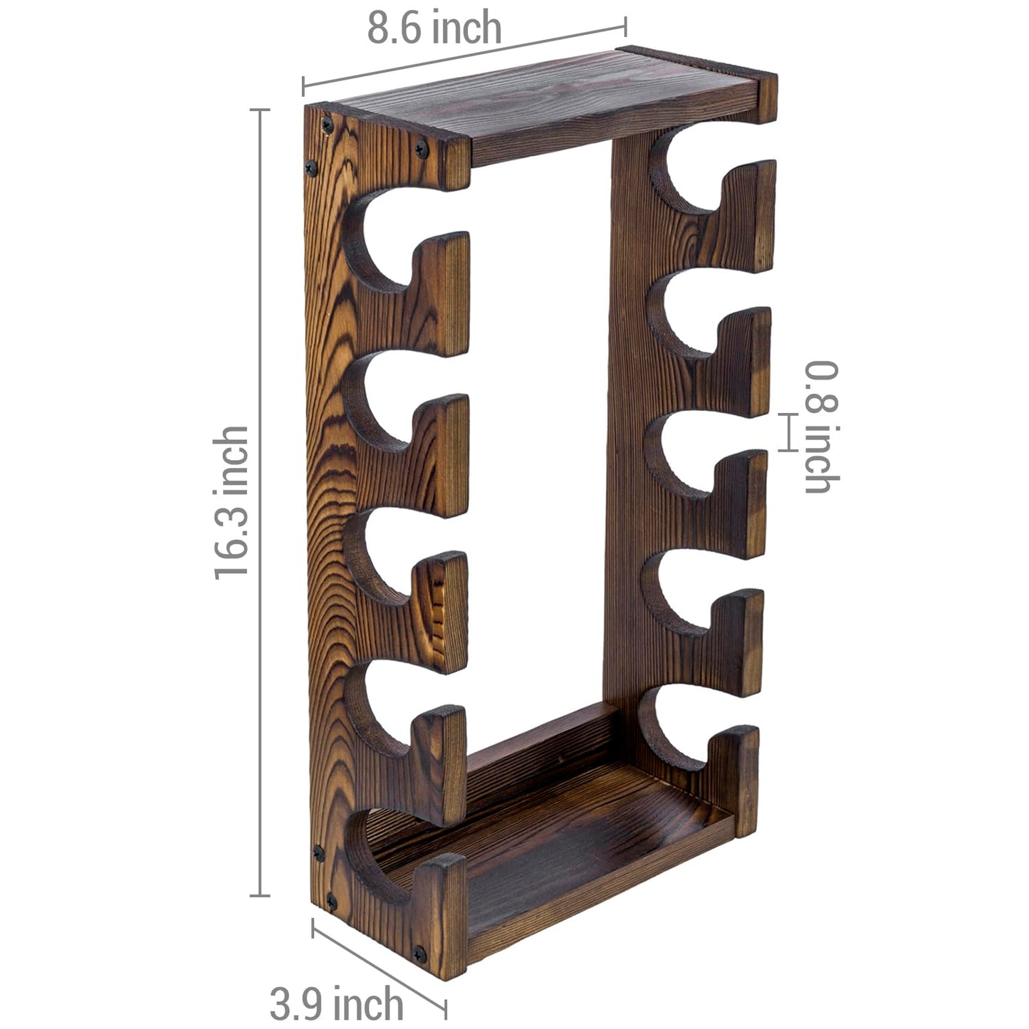 MyGift Wooden Hat Rack Wall Mounted, Baseball Cap Collection Holder Display, Wood Hat Organizer Shelf Storage with 10 Hooks for Hanging, Rustic Burnt Solid