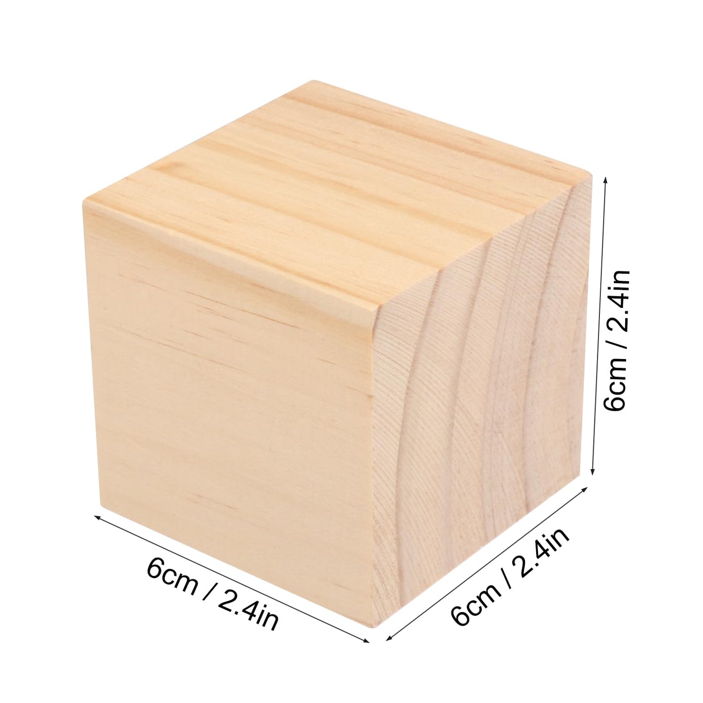 16 Packs Wooden Blocks for Crafts, 2.36 Inch Pine Wood Cubes, 6 x 6 x 6 cm Wooden Cubes for Paint, Stamp, Decorate, DIY Projects and Personalized Gifts,by GNIEMCKIN.