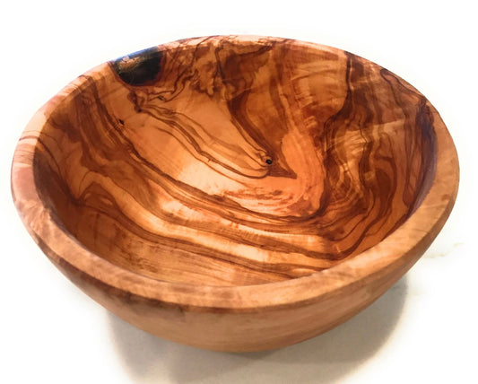 ORCHARD HARDWOODS 7" Artisan Olive Wood Serving Bowl/Mini Bowl Farmhouse Décor Serveware for Fruit, Snacks, Salad, Dips, Keys, Potpourri. In Sm 6", Med 7", Lg 8", XL 11", XXL 12". (Medium 7 inch)