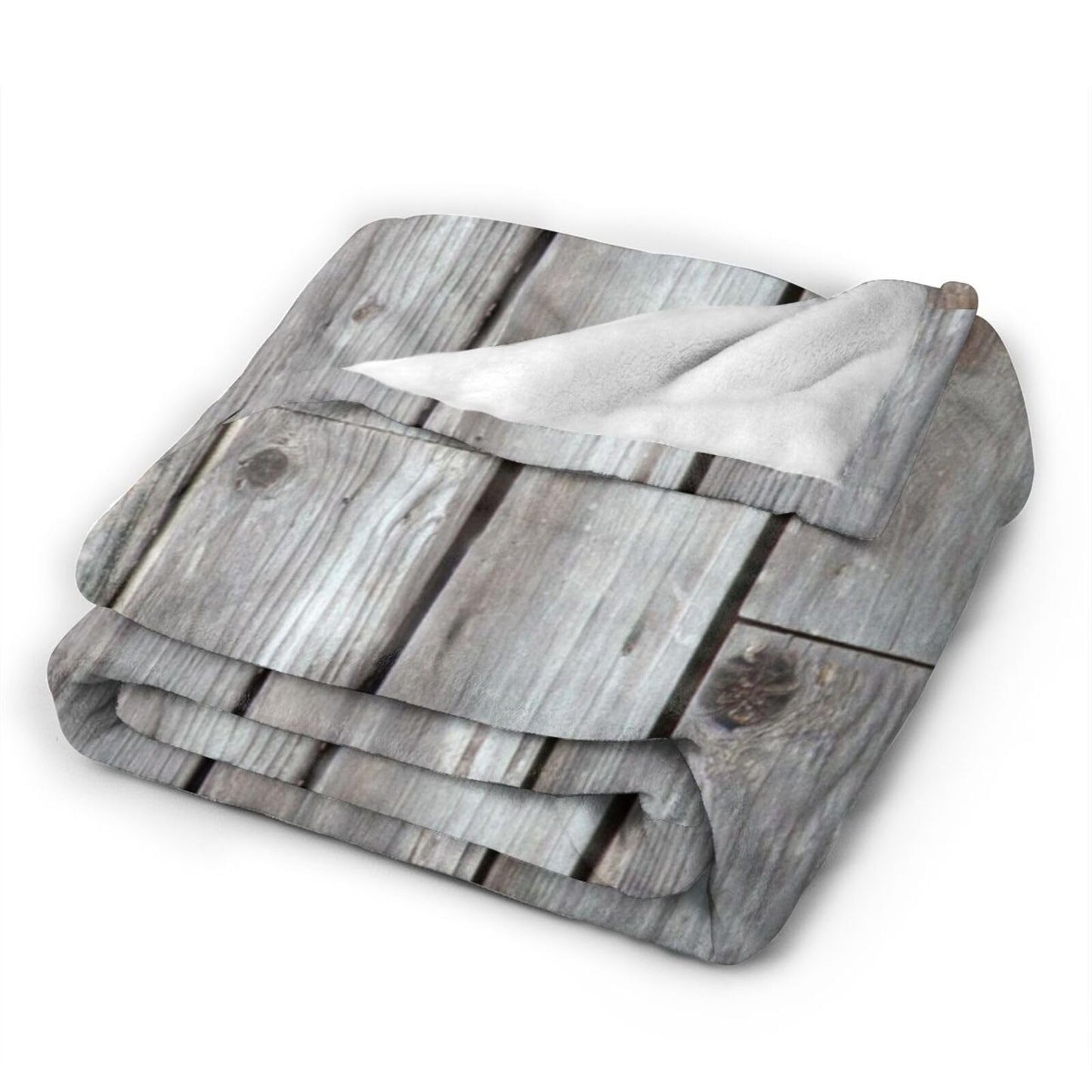 50"X40" Weathered Wooden Planks Texture Soft Flannel Blanket - Lightweight and Quick Drying, Used for Home, Travel, Camping