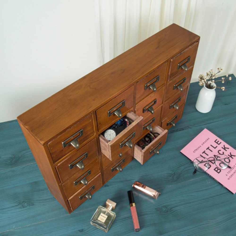 PACKGILO Apothecary Drawers Apothecary Cabinet with Drawers, Brown
