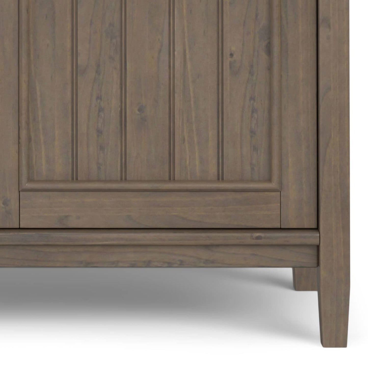 SIMPLIHOME Lev SOLID WOOD 39 Inch Wide Contemporary Medium Storage Cabinet in Smoky Brown, For the Living Room, Entryway and Family Room