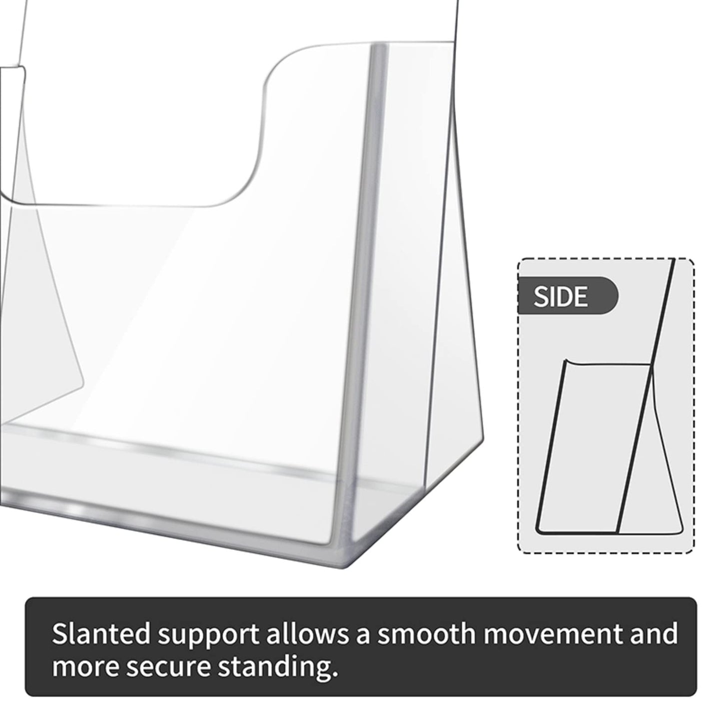 zavekia Acrylic Brochure Holder,6 packs Thicker Countertop Literature Holder Plastic Flyer Display Stand for Magazine (6 packs)
