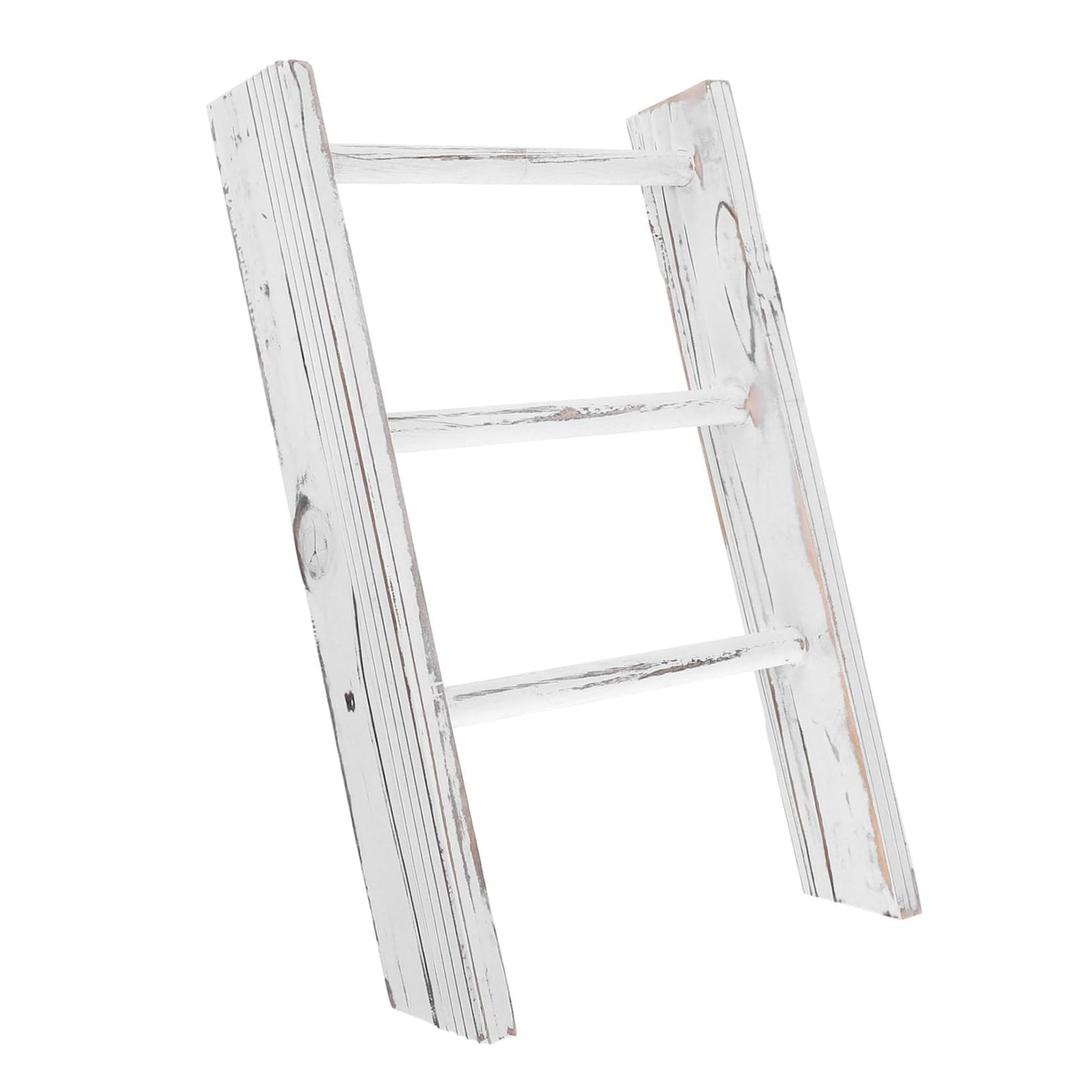 Kichvoe Mini Ladder Towel Rack for Bathroom and Kitchen Counter Compact Rustic Farmhouse Tea Towel Holder Space Saving White Decorative Ladder for Small Bathrooms and Wall Display