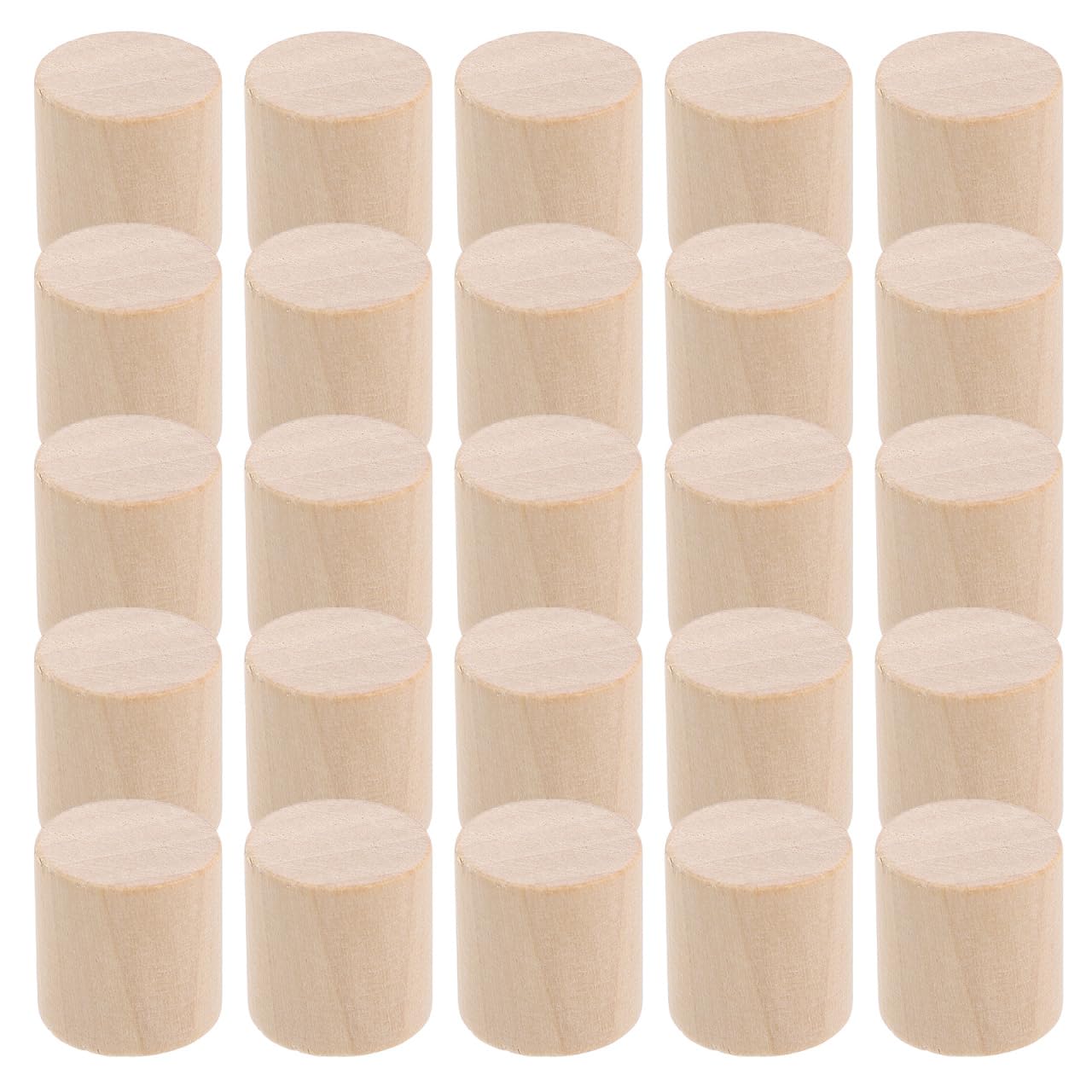 TOPPERFUN 50pcs Unfinished Wooden Blocks Solid Wood Crafting Cylinders for Projects Painting Educational Use and Model Making