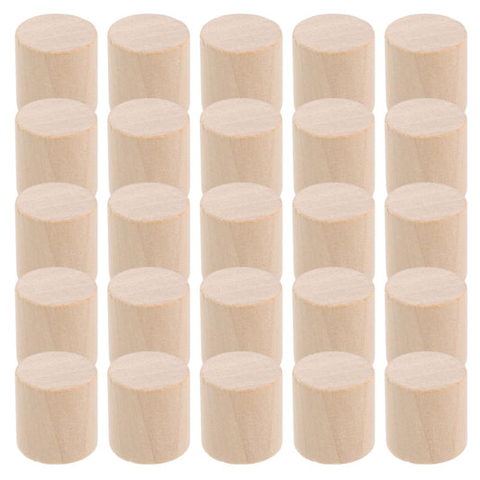 TOPPERFUN 50pcs Unfinished Wooden Blocks Solid Wood Crafting Cylinders for Projects Painting Educational Use and Model Making