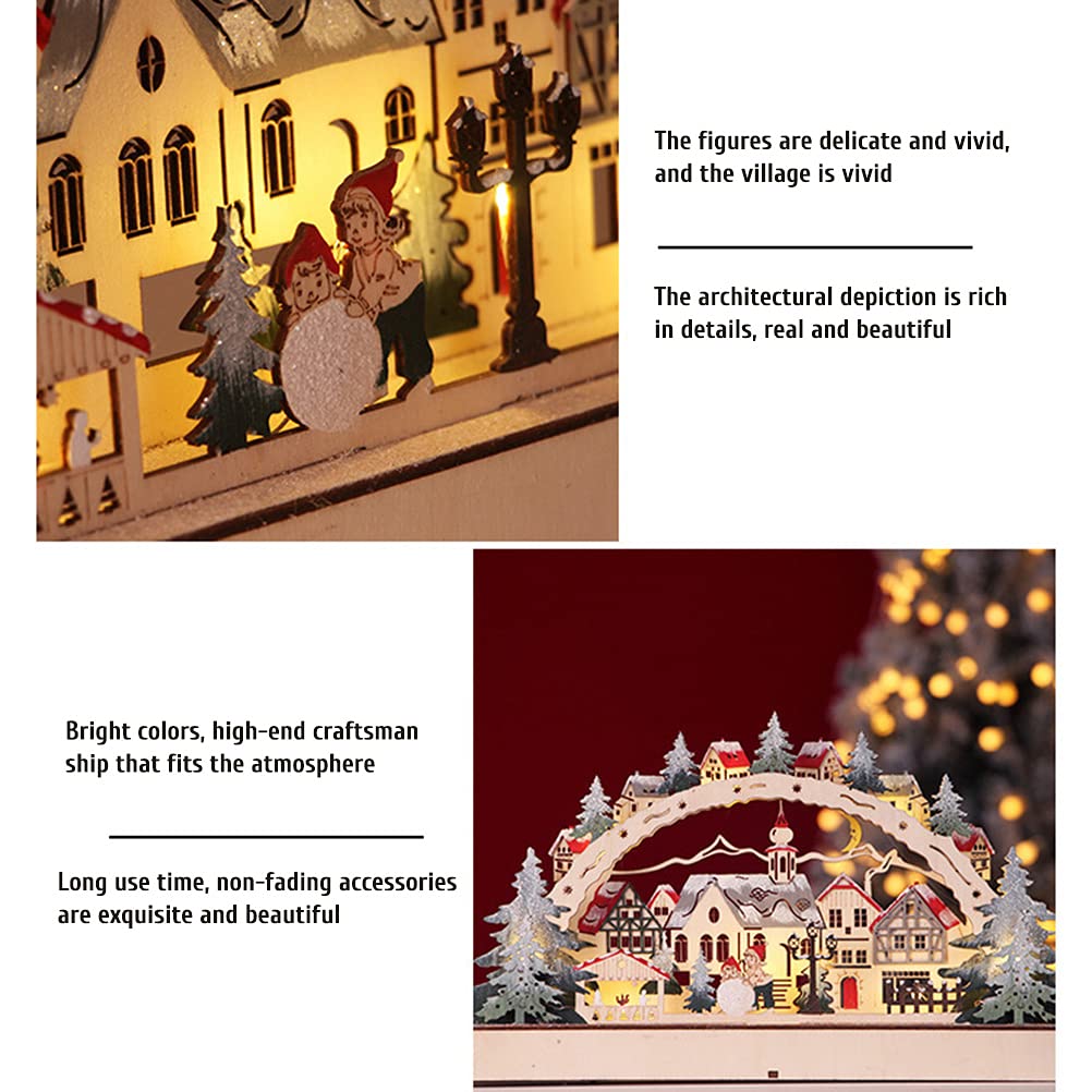 Stylebest Led,Christmas House Scene Wooden Christmas Village,Christmas Village Houses for Shopping Mall Window Decorations