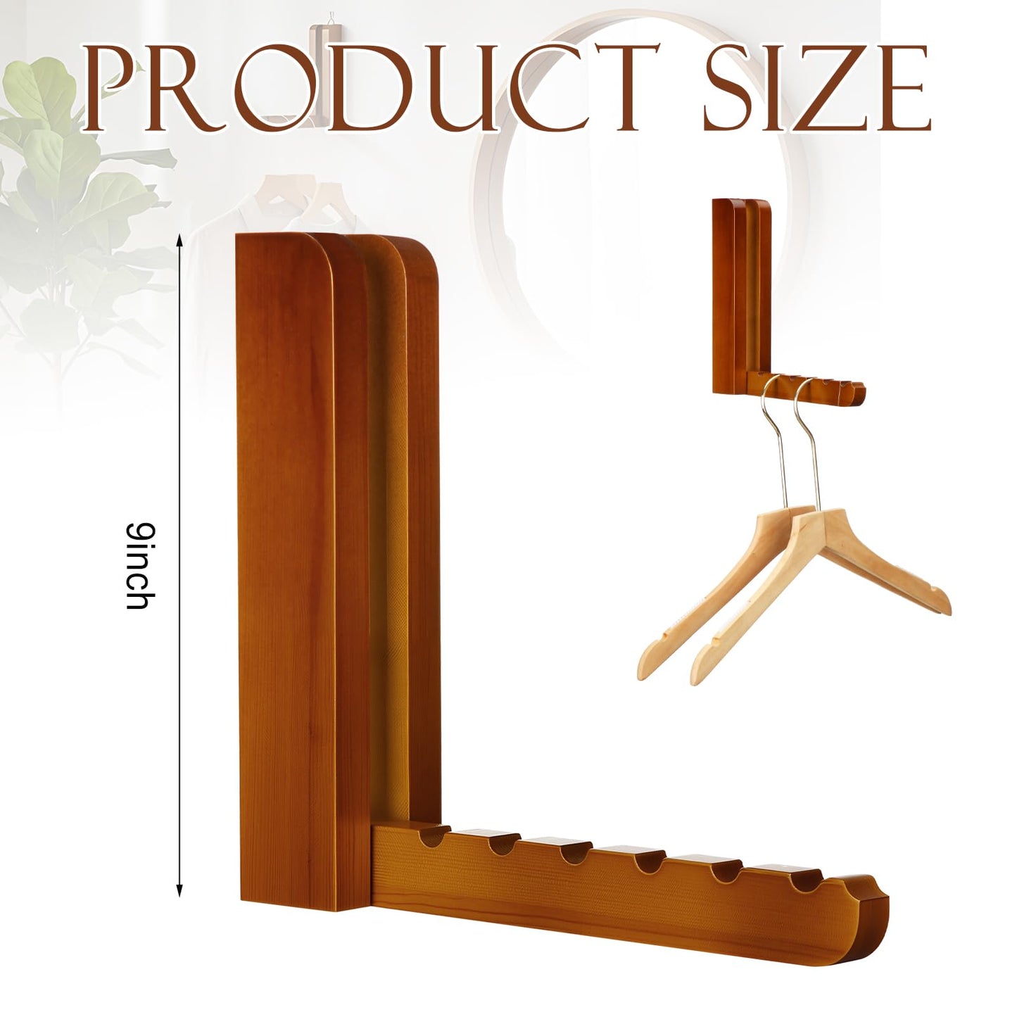 Fiwochic 2 Pcs Wooden Coat Rack Wall Mounted Entryway Coat Hooks Heavy Duty Foldable Wall Hangers for Bathroom Bedroom Hanging Towels Clothes Bags