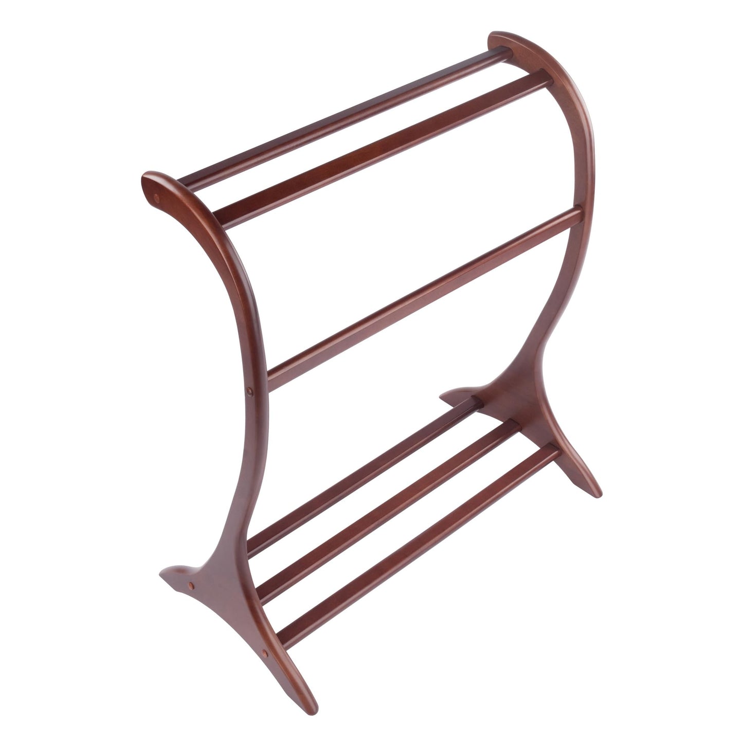 Winsome Bella Blanket Rack in Walnut Finish