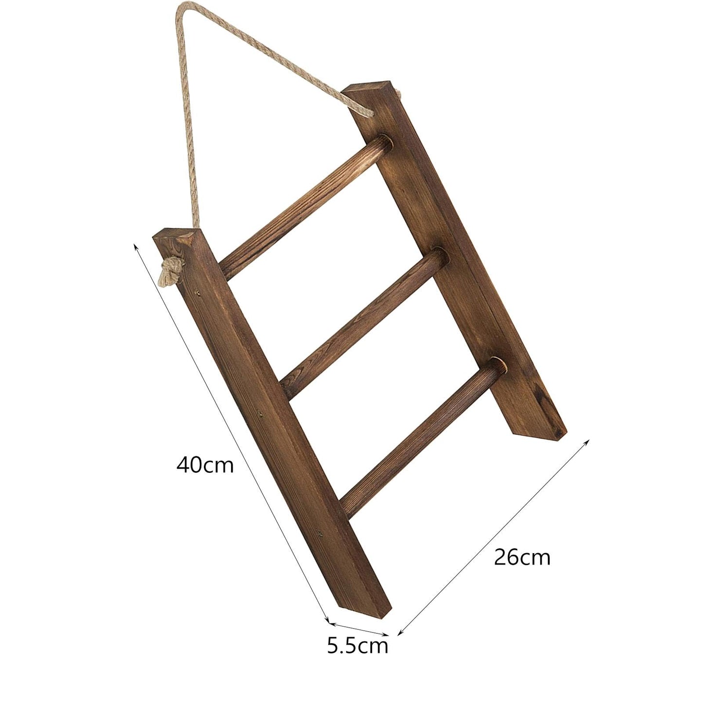 KiBcsLic Towel Rack Decorative Wooden Towel Ladder Hanger with Rustic Hanging Rope for Kitchen Suitable Home