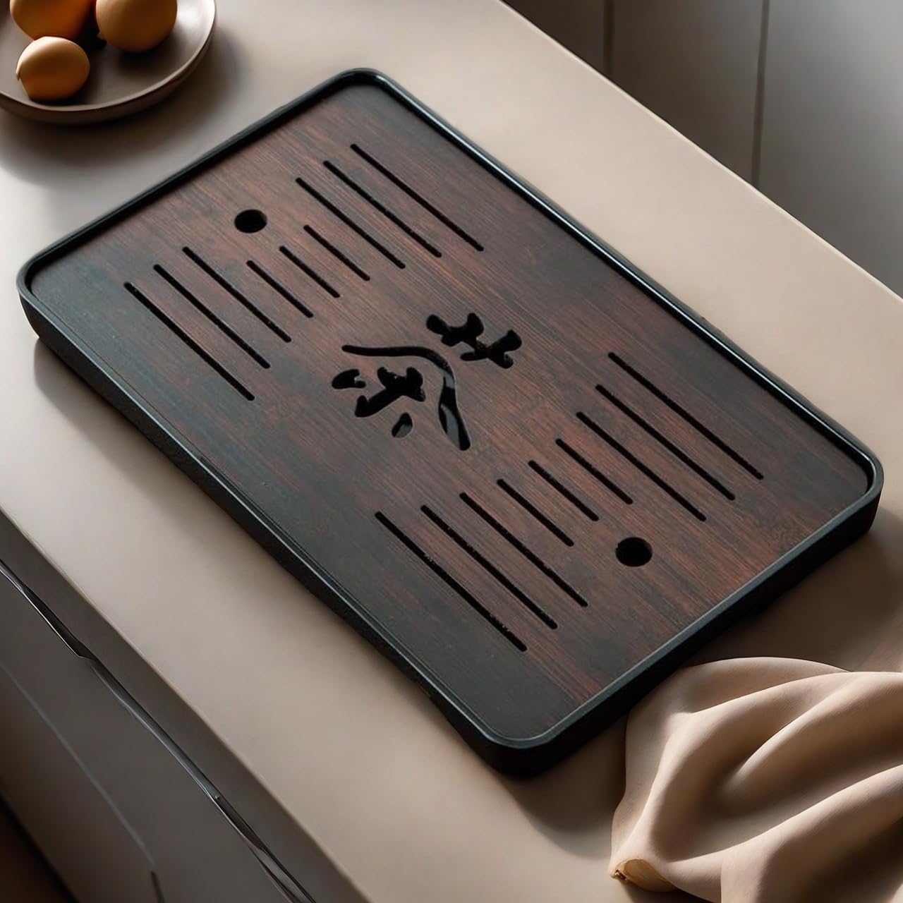 Large 17 Inch Bamboo Chinese Gongfu Tea Ceremony Tray Table Box with Water Storage for Kungfu Kung fu Tea Set