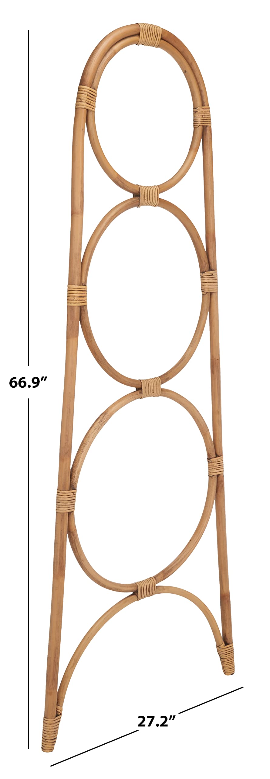 SAFAVIEH Home Collection Kino Honey Brown Wash Solid Wood 3-Tier Leaning Towel Hanger (Fully Assembled)