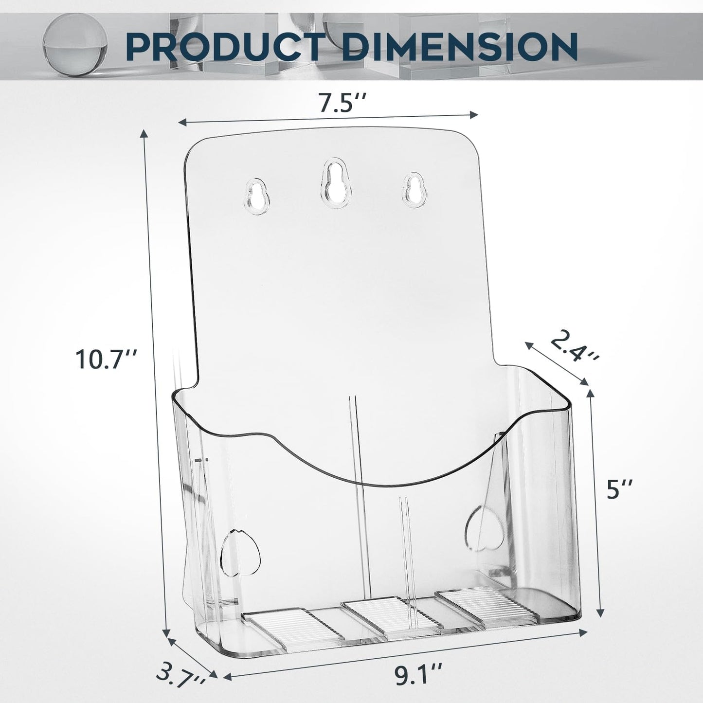 xydstay Acrylic Brochure Holder 4x9 Inches and 8.5x11 Inches combination set (2 Packs of Each Size),Pamphlet Holder Flyer Holder,Display Stand,Table Signs Plastic Paper Holder for Office, Home, Store