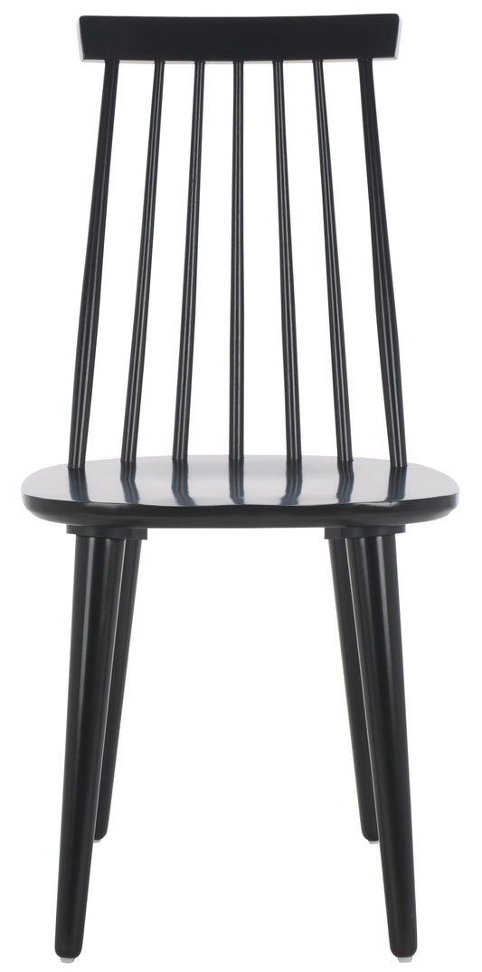 SAFAVIEH Furniture - Burris Side Chair Set of 2 - Black - Solid Wood - Modern Clean-Line Design - Ideal for Dining Room, Kitchen, Living Room, 17.7" Seat Height (AMH8511A-SET2)