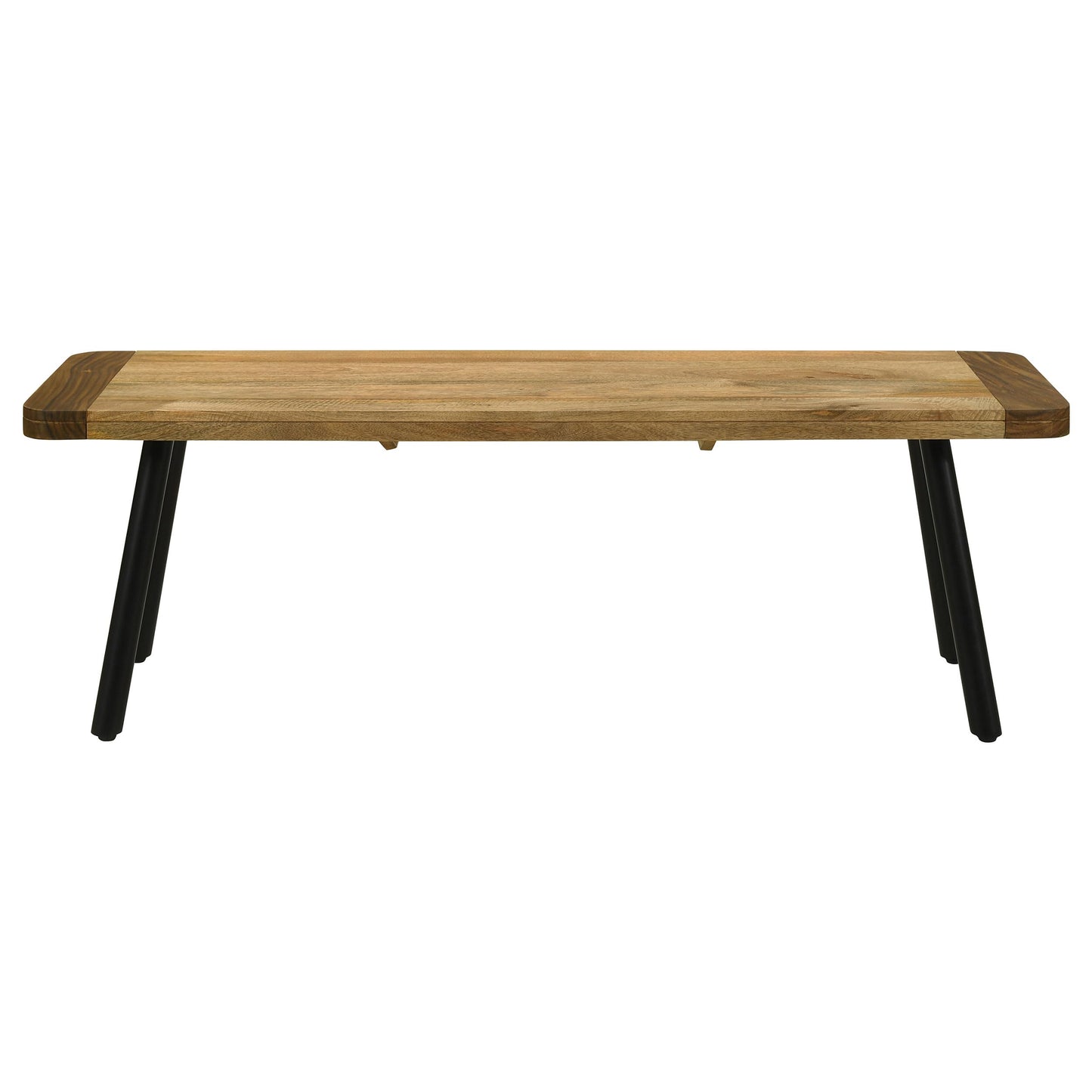 Coaster Home Furnishings - Maverick - 53-Inch Wood Dining Bench - Rustic Farmhouse Style with Mango & Sheesham Wood Top, Black Iron Legs - Dining Room, Kitchen - Natural Mango & Black - 123043