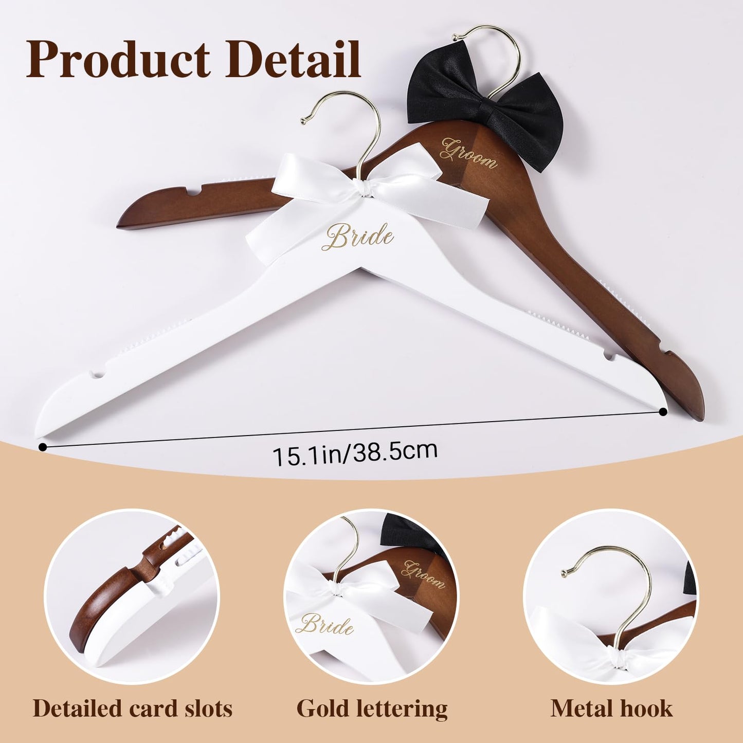 Wedding Hangers, Bride Hanger, Bridal Hanger, Wooden Bride and Groom Wedding Dress Hangers from Mom to Bridal
