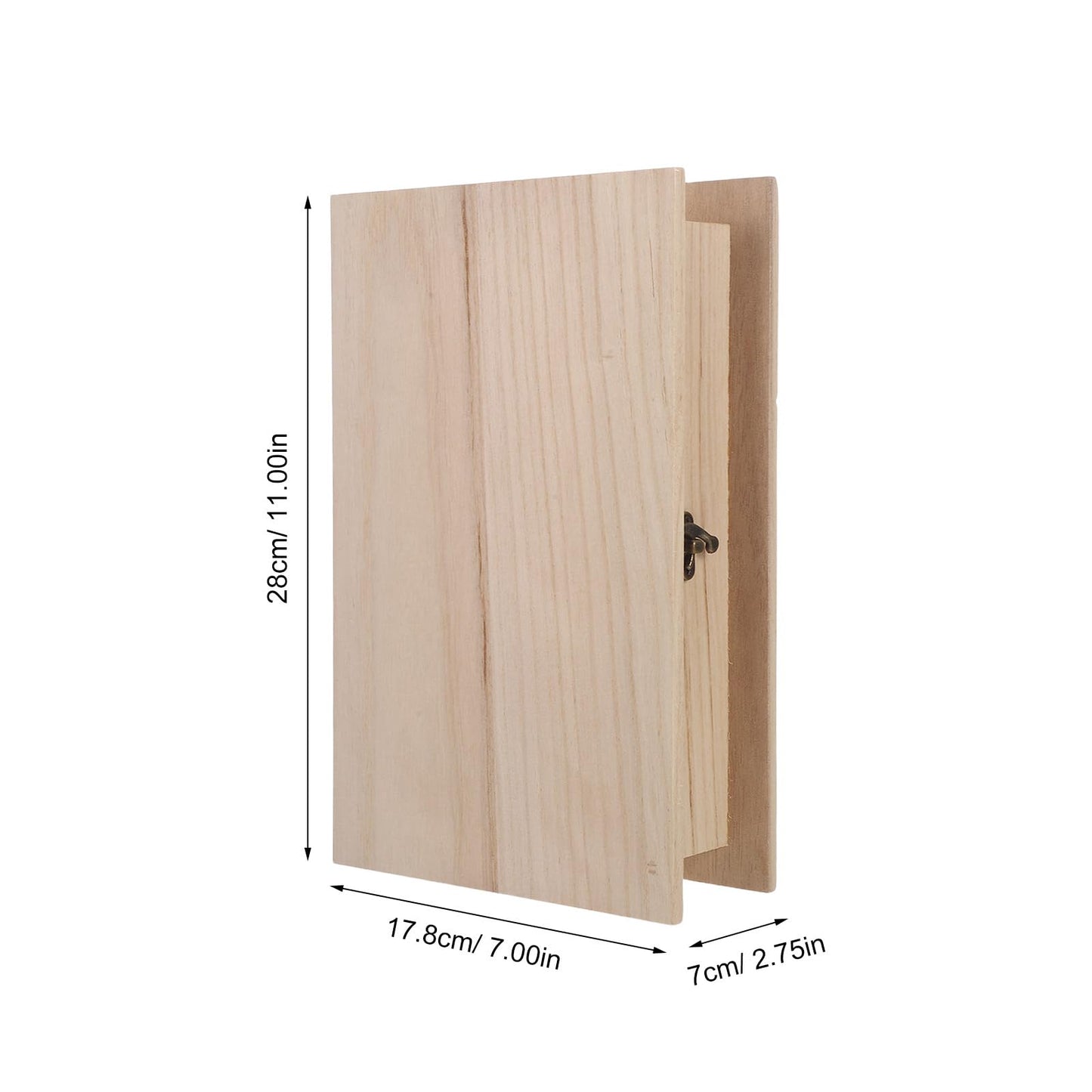Alipis Wooden Box with Hinged Lid: Unfinished Wood Box Book Shaped Keepsake Organizer - Decorative Wooden Storage Case for Jewelry, Cards and Crafts (28x17.8x7cm)