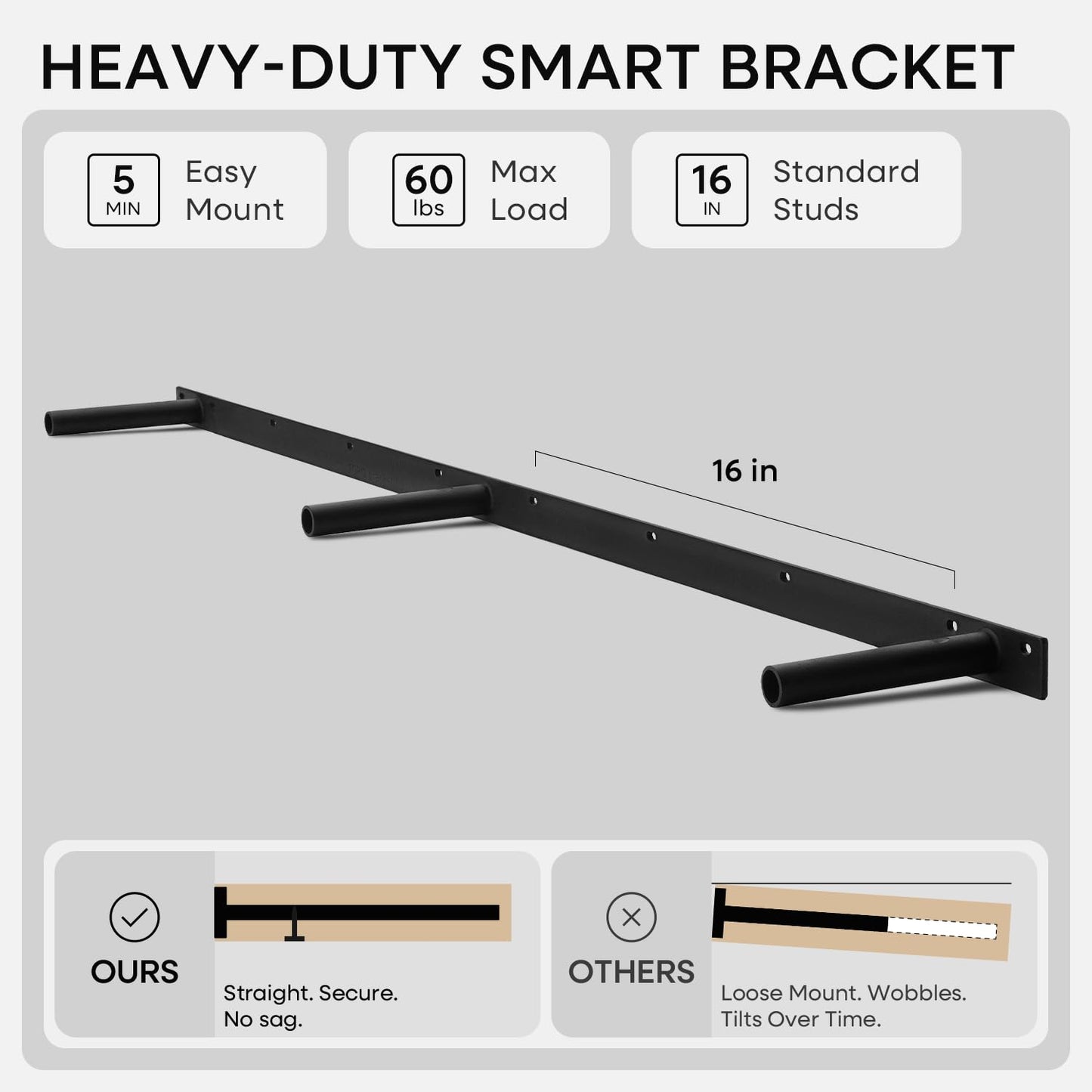 Homeforia Floating 60 inch Oak Shelves, High End Solid Real Wood 60inch Floating Shelf for Wall Mounted, Honey Oak Wooden 60in Large Floating Shelves, Heavy Duty Bracket, 60 X 6.5 X 1.75 in, Set of 2