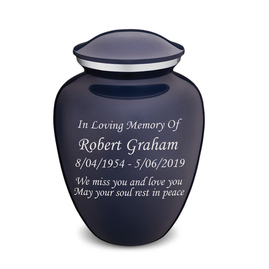Geturns Embrace Adult Personalized Cremation Urns for Human Ashes I Large Cobalt Blue Funeral Urn for Men and Women I 200 lbs