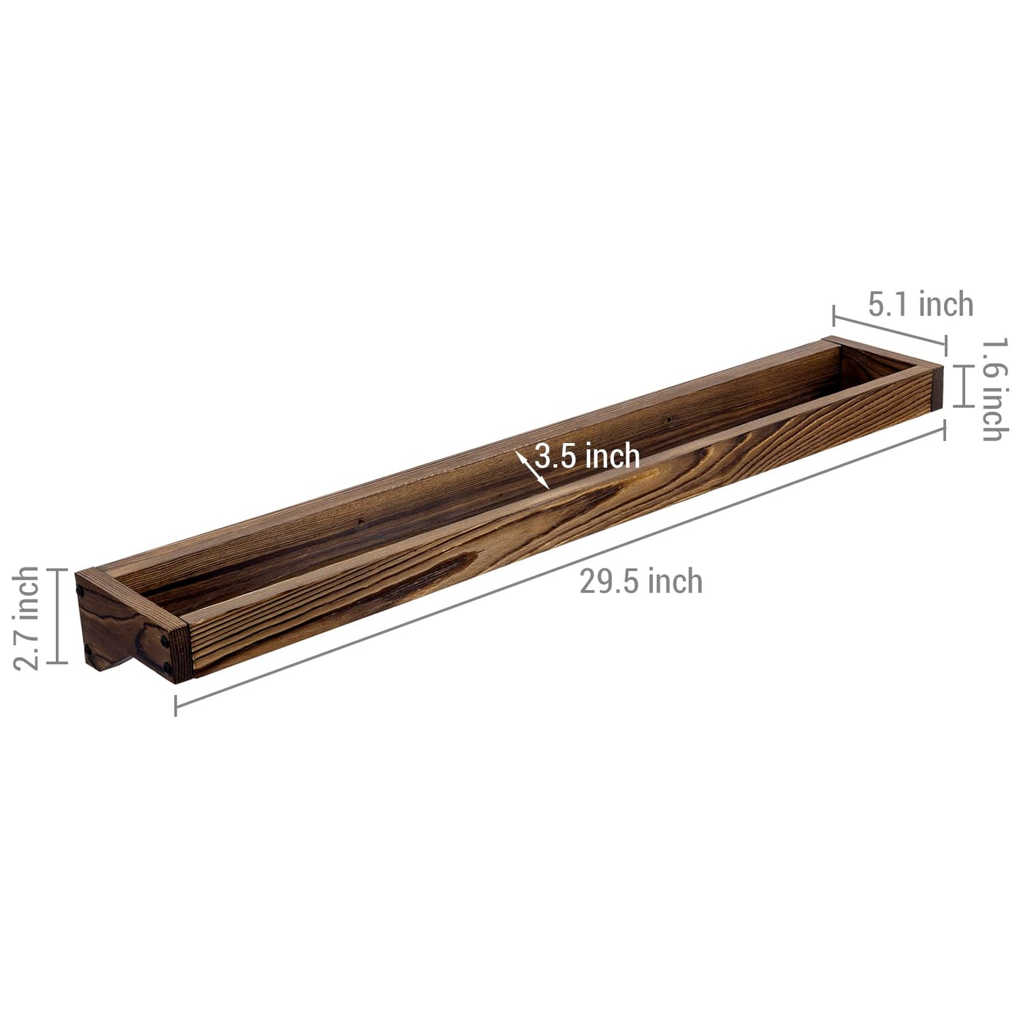 MyGift 30 Inch Rustic Burnt Solid Wood Hanging Shoe Rack, Set of 4 Wall Mounted Storage Organizer Footwear Holder for Closet, Mudroom, Entryway, Holds 12 Pairs