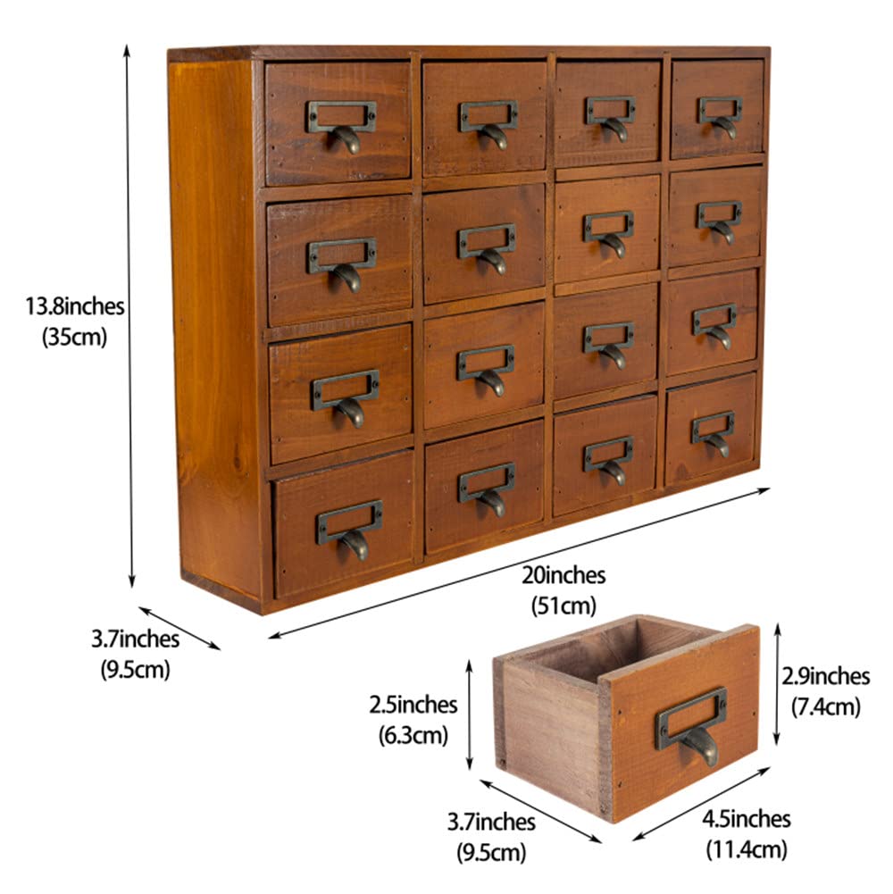 PACKGILO Apothecary Drawers Apothecary Cabinet with Drawers, Brown