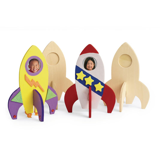 Colorations Personalize & Individually Decorate Star Ship/Rocket Ship Photo Frames, Great Craft Project for Kids, 12 Starship Frames, Ideal Mothers Day or Fathers Day Gift, Birthday or Holiday