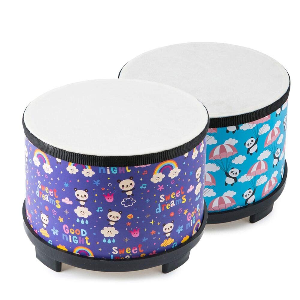 Kids Floor Tom Drum Toddlers: Baby Music Toys 8 inch Percussion Instrument Child Drums - Montessori Toys Wooden Drum for Preschool Educational Birthday (Purple 8")