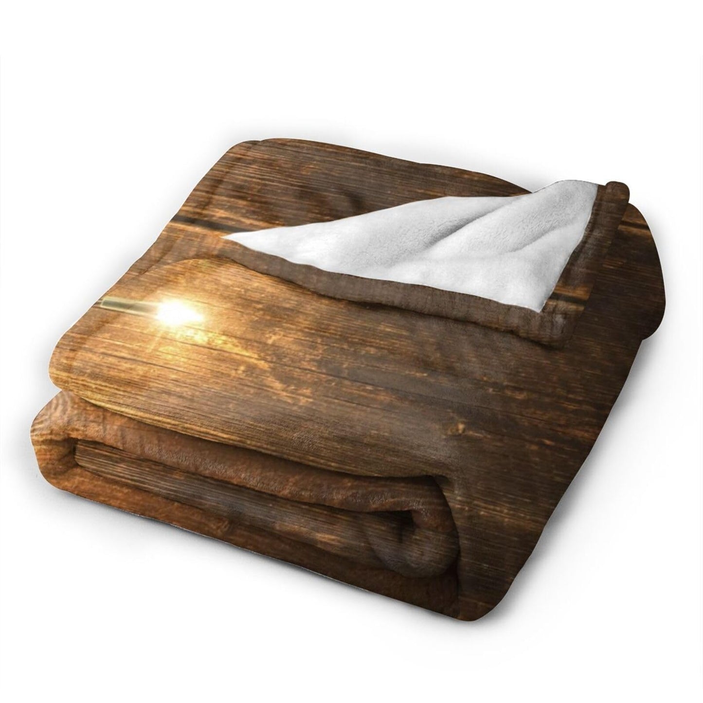 50"X40" String Lights On Wooden Soft Flannel Blanket - Lightweight and Quick Drying, Used for Home, Travel, Camping