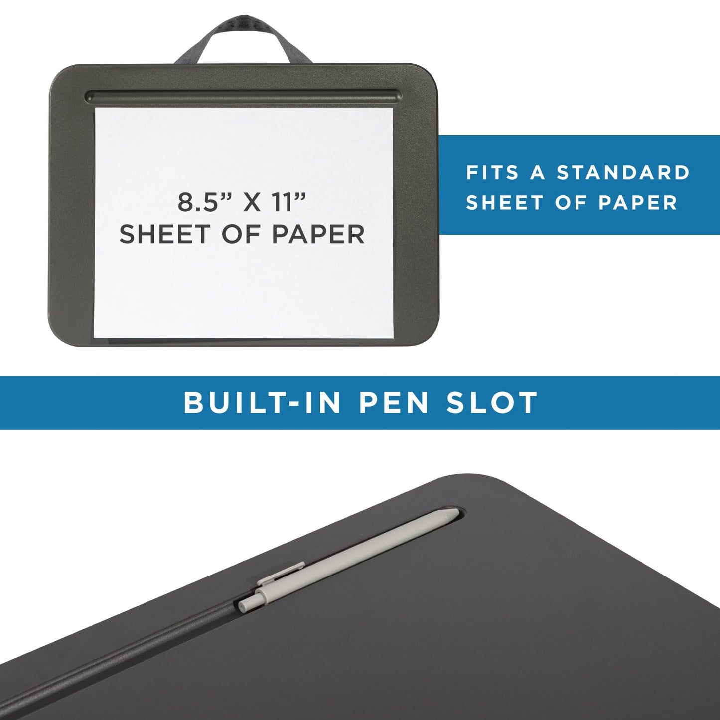 LAPGEAR Compact Lap Desk – Fits Up to 14″ Laptops – Charcoal – Style No. 43105