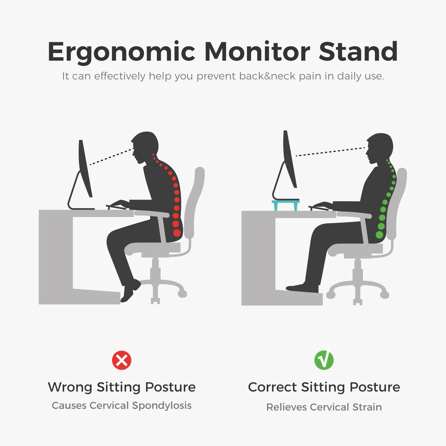 loukin 17.32"*9.84" Dual Monitor Stand Riser for Desk (Brown) | 32"x14" Erasable Dry Erase Desk Mat