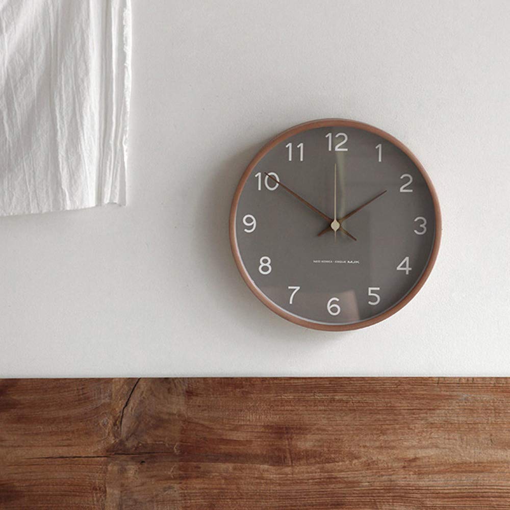 feb.7 Wall Clock, Modern Natural Wood Clock, Minimalist Design, Decorative(Grey, 12'')