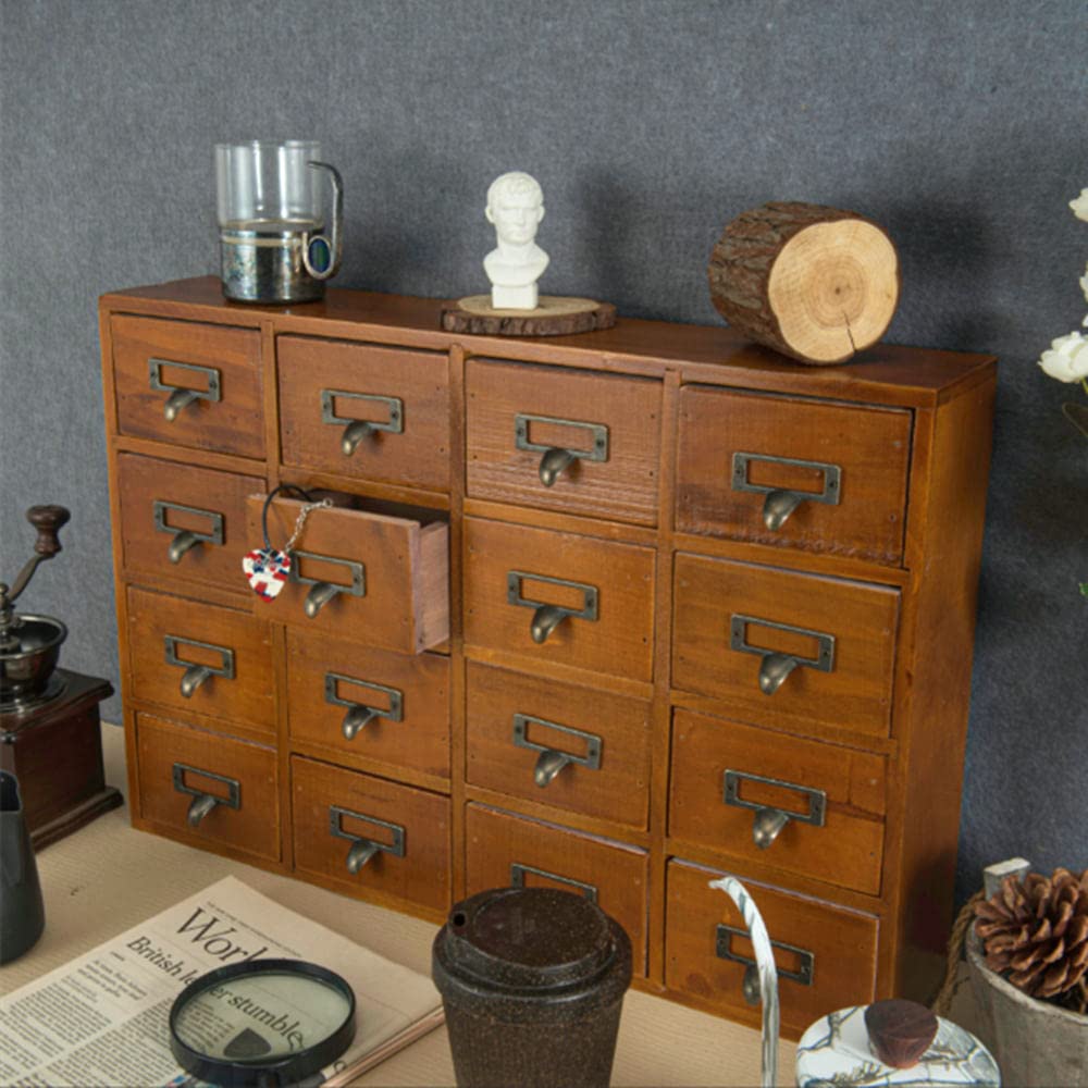 PACKGILO Apothecary Drawers Apothecary Cabinet with Drawers, Brown